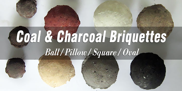coal charcoal briquettes in different shapes